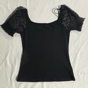 Ambiance Black Puff Sleeve Blouse